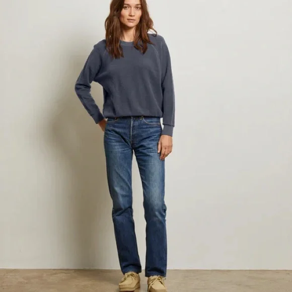 NWT Ziggy - Night - reverse fleece shrunken crew neck sweatshirt - Picture 3 of 10